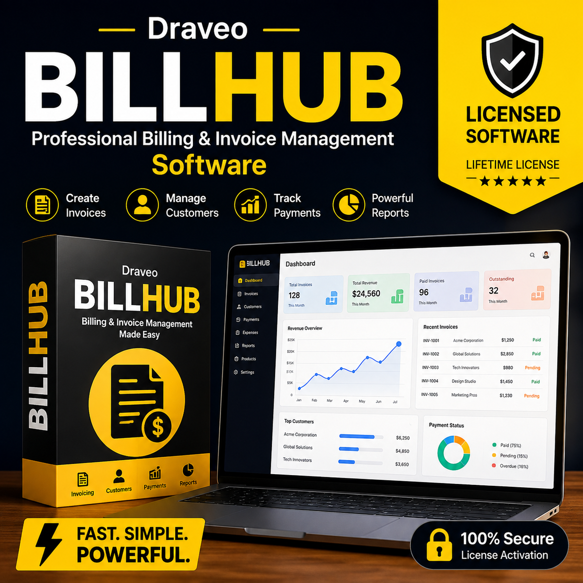 Draveo BillHub — Professional Billing Software (Lifetime License)