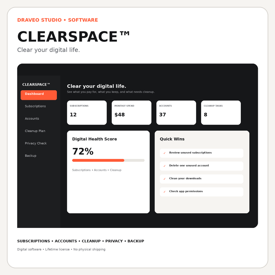 ClearSpace™ | Digital Life Cleanup & Organization Software