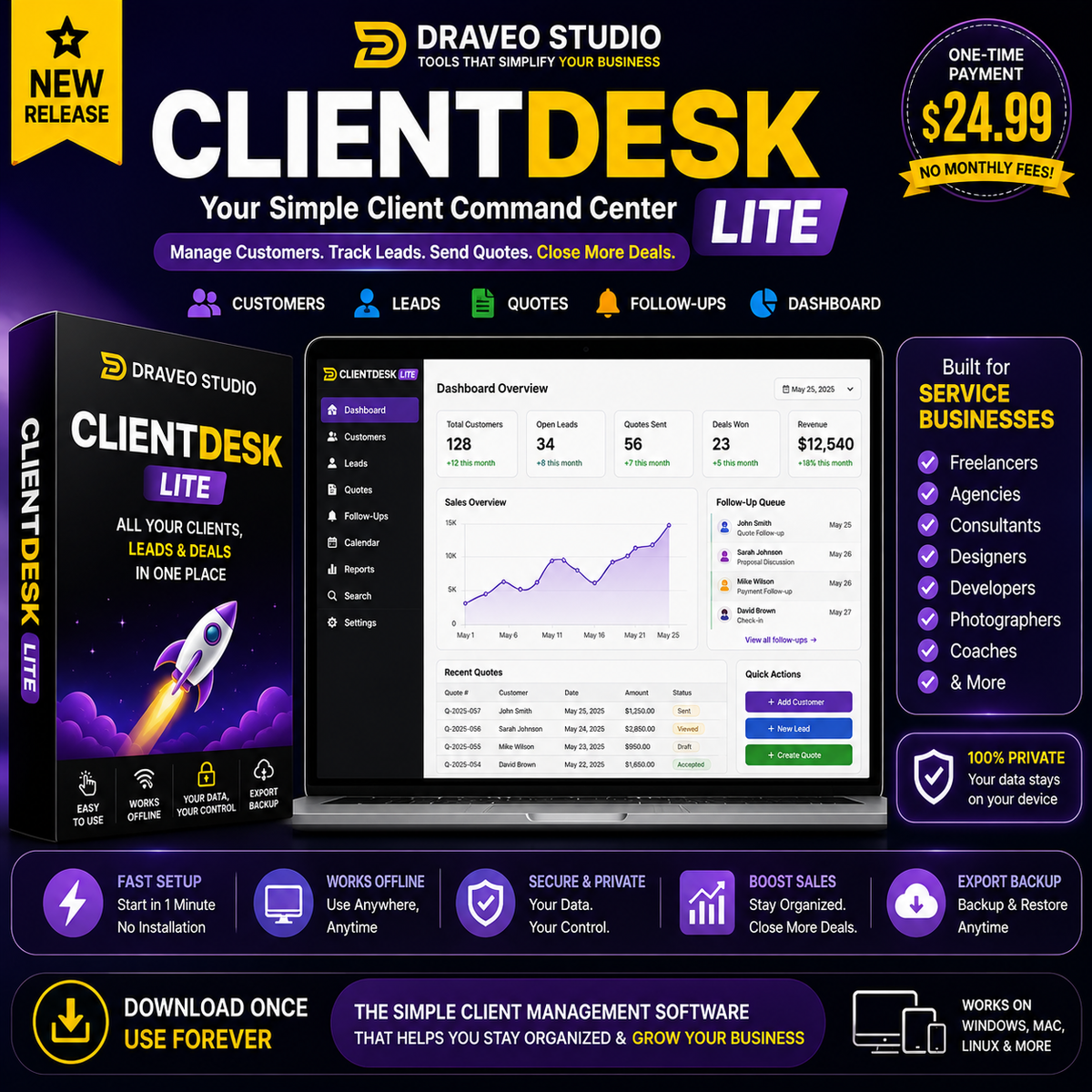 ClientDesk Lite | Simple Customer & Lead Manager